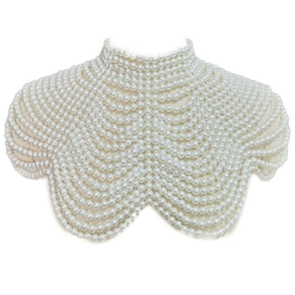 ZPAQI Women Pearl Shawl Necklaces Body Chain Sexy Beaded Shoulder Pearl Body Chain
