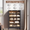 thumbnail image 7 of KeyWhat Fluted 5 Drawer Tall Dresser, Modern Engineered Wood Chest of Drawers, Freestanding Storage Cabinet for Bedroom Living Room Hallway, Dark Grey, 7 of 7