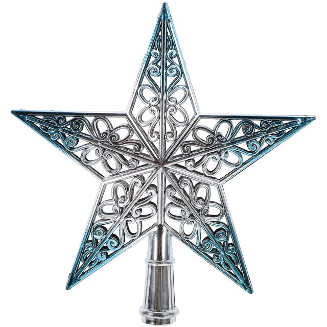 EeaseMX Árbol de Navidad ahuecado, estrella brillante, adorno colgante para árbol de Navidad, decoración del hogar (azul plateado)