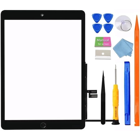Screen Replacement for Ipad 9th - Digitizer Replacement Parts Kits for Ipad 9th Generation 2021 10.2 Inch Model A2602 A2603 A2604 A2605 with Home Button & Repair Tools Kits（Black）