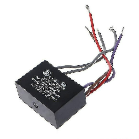 Relé de potencia eléctrica Cbb61, condensador de conexión de 4,5 uf + 6 uf + 5 uf, 250 V, 5 cables