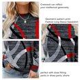thumbnail image 4 of Sarapandan Women Pullover Top Long Sleeved Round Neck Geometric Printing Casual Fit Sweatshirt for Shopping Grey M, 4 of 5