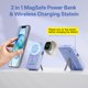 thumbnail image 2 of Cargador portátil LUCKYFELLOW inalámbrico de 10000 mAh con soporte iWatch, 2 of 9