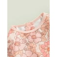 thumbnail image 5 of Bagilaanoe Toddler Baby Girl Flower Print Long Sleeve Rashguard, 9M 12M 18M 24M 3T 4T, Pink, 5 of 8