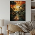 thumbnail image 2 of Designart "Mosaic of Orange Palms A Unique Perspective I" Floral Print on Natural Pine Wood, 2 of 5