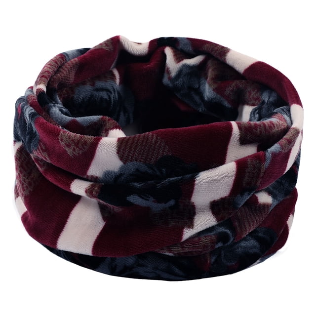 Automne et Hiver Imprimé Chaud Court Peluche Cache-Cou Hommes et Femmes Simple Cercle Double Tricot Cache-Cou Bavoir