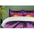 thumbnail image 4 of Ambesonne Tropical Duvet Cover Set, Palm Shadow at Sunset, 2-Calking, Purple Orange Black, 4 of 7