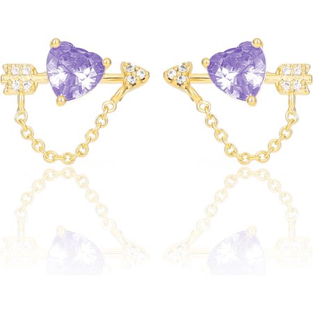 14k Gold Precision-Plated Cubic Zirconia Stud Earrings for Women Jewelry[h183]