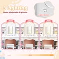thumbnail image 6 of Pirecart 2 in 1 Kids Vanity Set, Pretend Play Makeup Desk with Mirror＆ Drawer, 3 Color Lights, Large Storage, Detachable shelf, White, 6 of 9