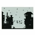 thumbnail image 1 of Monochrome Cutting Board, Dreamer Young Girl Watching Birds in a Ghetto Alley among Houses, Decorative Tempered Glass Cutting and Serving Board, in 3 Sizes, by Ambesonne, 1 of 2