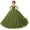 Olive Green, variant on Girl Tulle Flower Dress for Wedding Lace Applique Princess Pageant Dresses Long Girls Party Ball Gow
