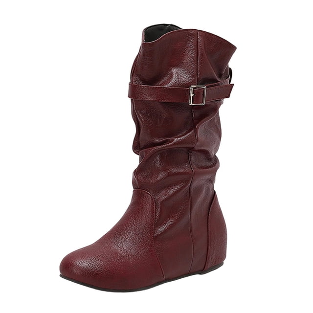Bottes d'Hiver pour Femmes, Bottes Compensées avec Talon Caché, Bottes de Mode à Lacets pour Tenue Décontractée et Extérieure