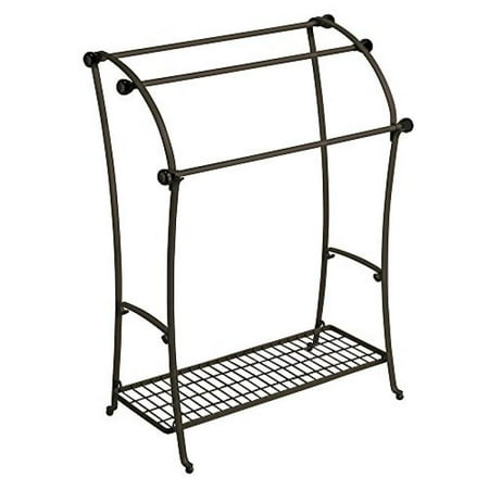 - InterDesign York Lyra Free Standing Floor Towel Holder Stand, Bronze