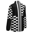 thumbnail image 5 of Stylish Black And White Check And Stripes Long Sleeve Blouse Woman Streetwear Casual Shirts Summer Oversize Woman Streetwear Clothing Birthday Present, 5 of 7