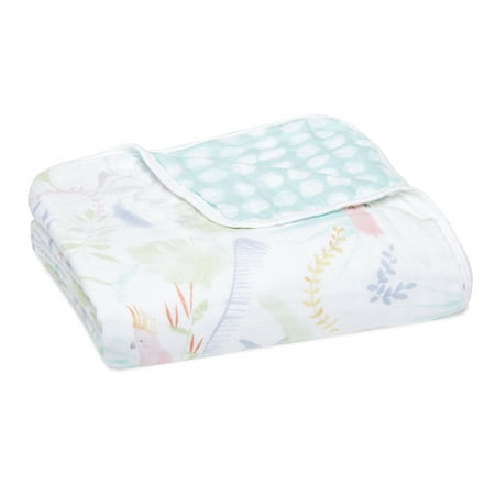 UPC: 0842332152237 | aden + anais essentials  muslin blanket  tropicalia-jungle bird