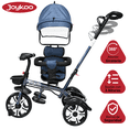 thumbnail image 3 of Triciclo Evolutivo para Niños Giratorio 360 con Luz y Sonido Ruedas de Eva Toldo y Bastón de Empuje - Azul, 3 of 7