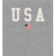thumbnail image 2 of Americana USA Flag Long Sleeve Adult Hooded Sweatshirt-Medium-Heather Gray, 2 of 3