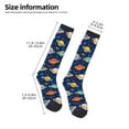 thumbnail image 2 of Honeii Planets and Stars Print Long Socks,Novelty Design Socks Gift for Men and Women,Crew Socks,Calf Socks, 2 of 6