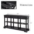 thumbnail image 4 of IVV Console Sofa Table with Ample Storage, Retro Kitchen Buffet Cabinet Sideboard with Open Shelves and 3 Drawers, Accent Storage Cabinet for Entryway/Living Room Black Color, 4 of 9