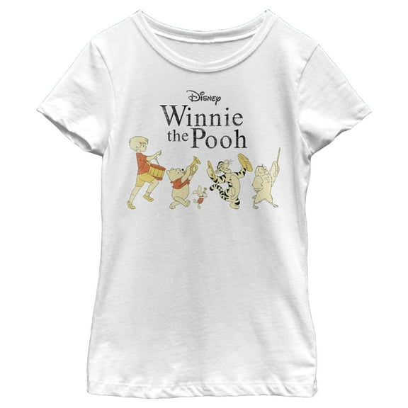 Girl's Winnie the Pooh Music Parade Graphic Tee White X Large