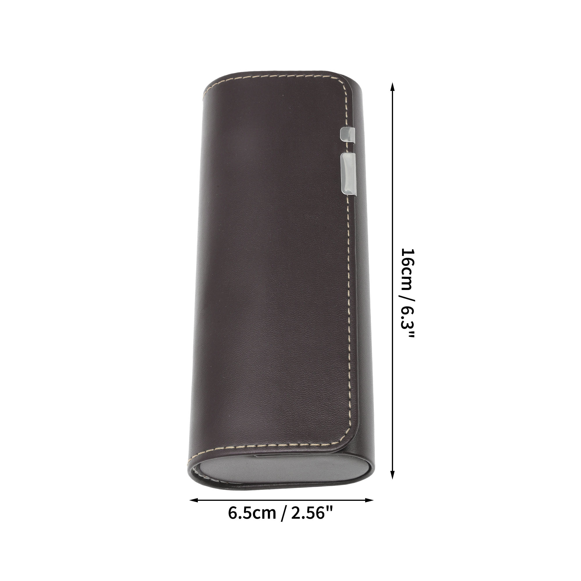 Unique Bargains Portable Eyeglasses Case 6.3"x2.56"x1.38"(L*W*H) Brown