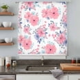 thumbnail image 4 of Pink Watercolor Floral Sheer Curtains 54 Inches Long, Spring Flower Abstract Art Light Filering Curtains, Breathable Simi Curtain Privacy Drapes for Kitchen Bathroom Small Window Treatment, 4 of 9