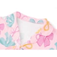 thumbnail image 2 of Beezizac Girls' Short Sleeve Pajama Set All-Over Colorful Bows Print Bow Tie Ruffled Trim Soft Kids Sleepwear Size 16, 2 of 7