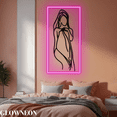 thumbnail image 4 of Glowneon Woman With Towel On Head Bathroom Wall Art, Woman Bath Decor, 4 of 5