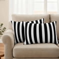 thumbnail image 2 of Classic Black and White Stripes Outdoor Pillow Covers 20"x12" Set of 2, Waterproof Throw Pillow Covers for Patio Furniture, Decorative Cushion Covers for Porch, 2 of 9