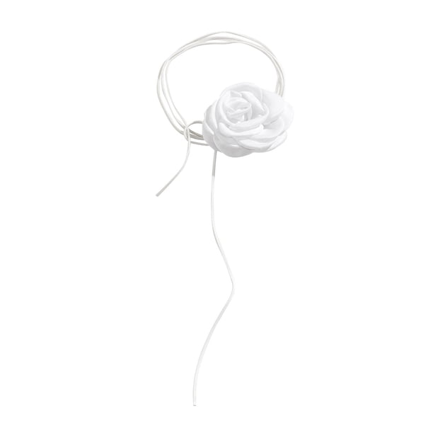 Collar de gargantilla floral ajustable Yuyangstore Blanco