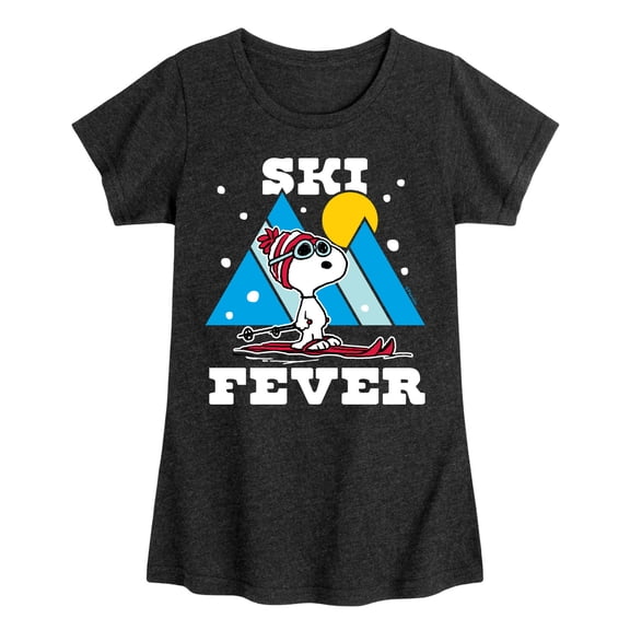 Peanuts - Ski Fever - Toddler & Youth Girls Short Sleeve Graphic T-Shirt