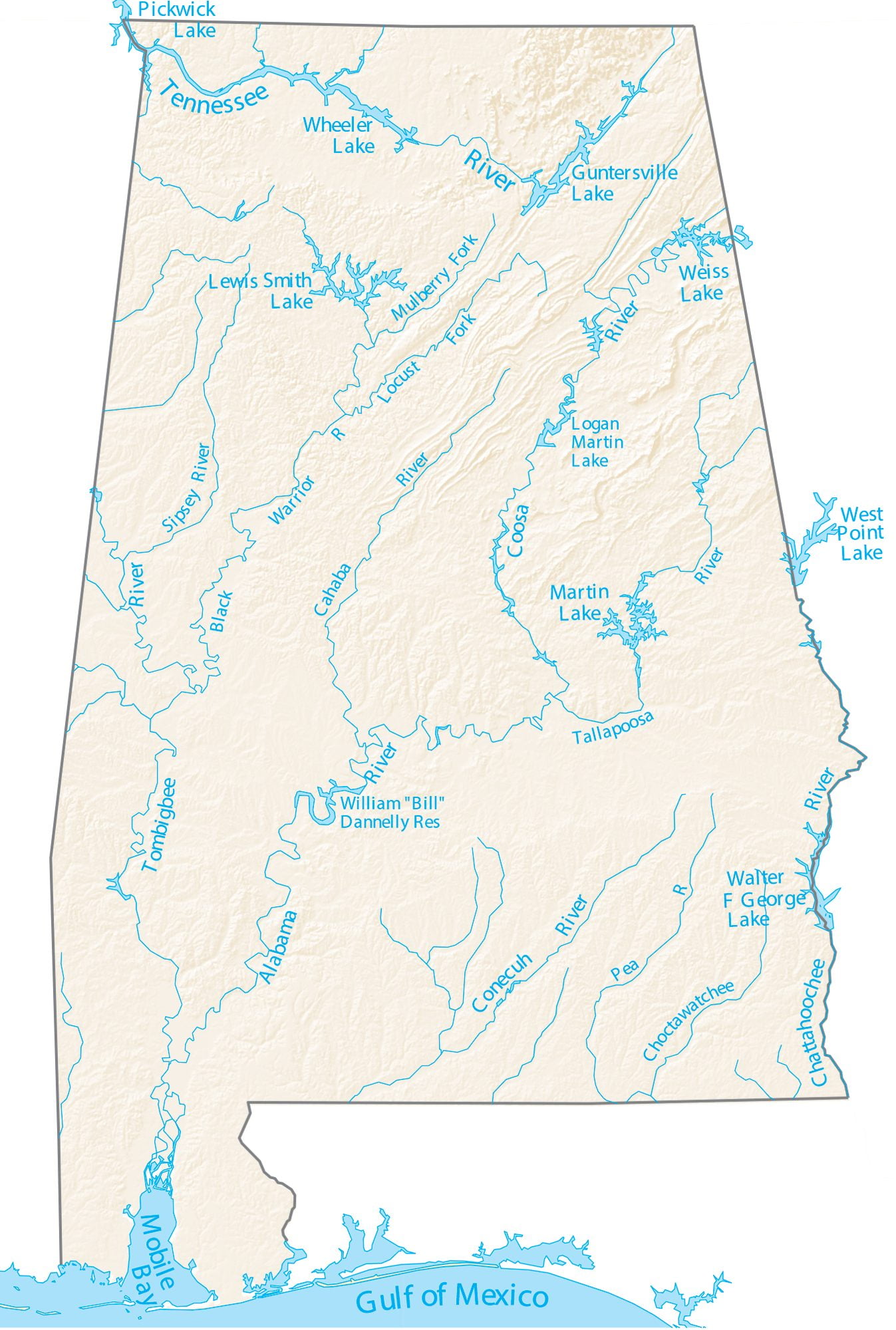 Alabama Lakes And Rivers Large MAP Vivid Imagery 12 Inch BY 18 Inch Laminated Poster With Alabama Lakes And Rivers Large MAP Vivid Imagery 12 Inch BY 18 Inch Laminated Poster With