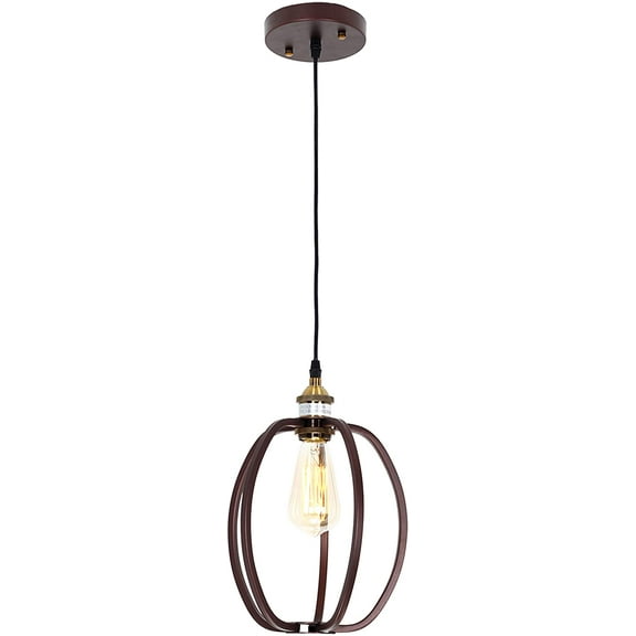 RADIANCE Goods Industrial 1 Light Oil Rubbed Bronze Ceiling Pendant 8" Wide