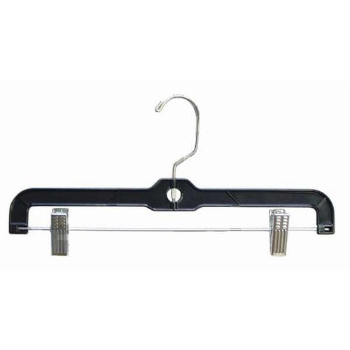 Black Plastic Pant/Skirt Hanger w/ Clips