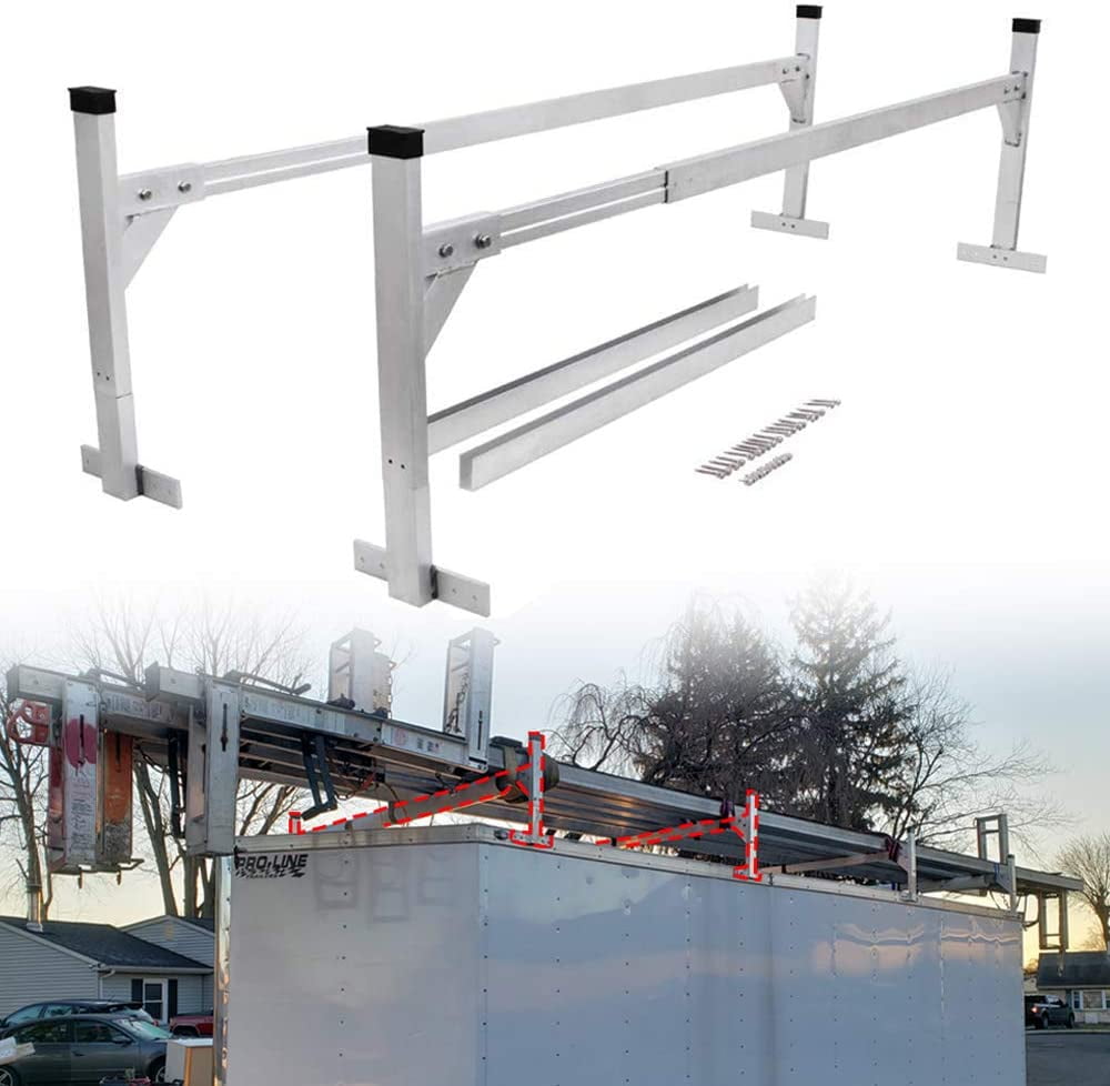 NIXFACE Adjustable Aluminum Trailer Ladder Rack Fit for Open and