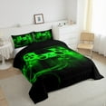 thumbnail image 3 of jejeloiu Teens Video Game Bedding Comforter Set,Gamepad Console Gaming Twin Comforter Sets,Green Black Bedding Set For Kids,Microfiber Bedroom Decor Reversible,2-Piece, 3 of 8
