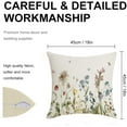 thumbnail image 4 of Spring Summer Floral Pillow Covers 18x18 Inch Sage Green Wild Flower Leaf Throw Pillows Cover Set of 2 Farmhouse Plant Pillowcase Outdoor Linen Decorative Square Cushion Cover for Couch Bed Sofa Decor, 4 of 6