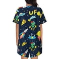 thumbnail image 3 of Picia Funny Spaceships Pajamas Sets for Women Soft Short-Sleeved Pjs with Lounge Shorts Two Piece Sleepwear-3X-Large, 3 of 9