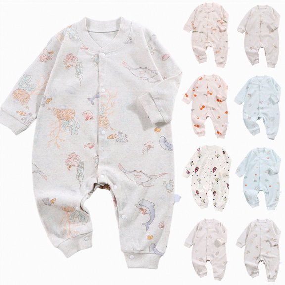 CAUYDY 6 9 12 18 Months Girls Pajamas for Newborn Baby Clothes Preemie Long Sleeve Romper Fall Winter Infant Girl Comfy Bodysuit Toddler Sleepers Sizes 12-18 Months,Purple