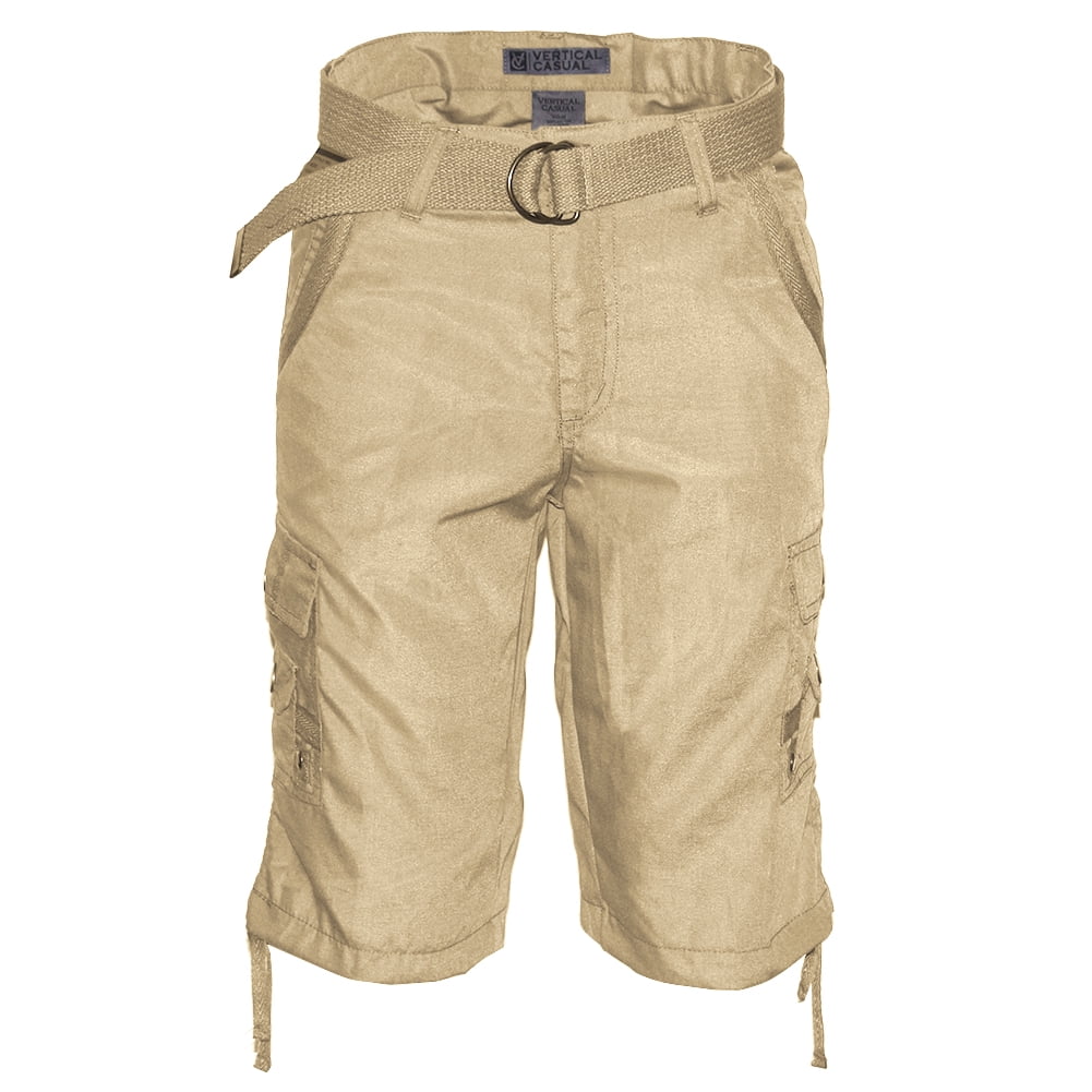 Men's Cargo Shorts Casual Cotton Multi Pockets Belted Lightweight