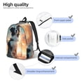 thumbnail image 4 of Picia Cloud Border Collie Printed Canvas Daypack - Stylish and Durable Vintage Compact Backpack - Class, Work, Travel, or Laptop Bookbag,Organized Compartments-Small, 4 of 6