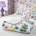 thumbnail image 4 of Manfei Rustic Wildflower Butterfly Quilt King 3 Pieces,Cottagecore Blossom King Coverlet Set,1 Bedspread and 2 Pillowcases, 4 of 7