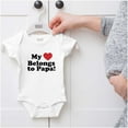 thumbnail image 5 of Heart Belongs Papa Grandfather Love Romper Boys or Girls Infant Baby Brisco Brands 12M, 5 of 6