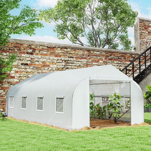 Outsunny High Tunnel Walk-In Garden Greenhouse - 20' x 10' x 7' - Deluxe