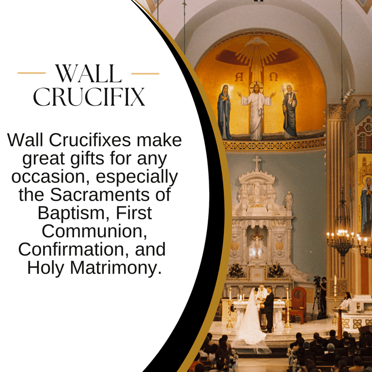 Large Catholic Genuine Walnut Wall Crucifix, 12
