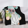 thumbnail image 3 of Disketp Summer Gnome,Cute Gnome Flannel Blankets - Thick and Warm Blanket for Winter, Soft Fuzzy Plush King Blanket for All Seasons50"x40", 3 of 6