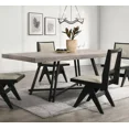 thumbnail image 5 of Gorgeous Black Dining Room Furniture Metal Base Dining Table 4x Side Chairs Light Gray Upholstery 5pc Dining Set, 5 of 5