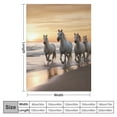 thumbnail image 4 of Chilfamy Horses Beach Sunset Print Throw Blanket Flannel Hand Machine Wash Super Soft Blanket for All Seasons Exquisite Gifts 50x60in, 4 of 6