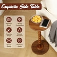 thumbnail image 4 of Dznils Small Round Wood Side Table, Modern Drink End Table, Coffee Table with Wood Base, 22"H, Brown, 4 of 11