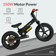 5TH WHEEL KB09 Electric Bike for Kids, 150W Electric Balance Bike Ages 3-8 Years Old, 12 Pneumatic Tire with Dual Brake, 3 Speed Modes Kid Electric Motorcycle